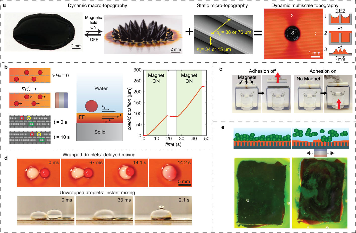 Multifunctional ferrofluid infused surfaces
